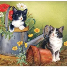 5d пользовательские нити живопись животное кошка цветок керсткаартен lichtbak voor бриллиантовый рисунок Рождество карты значок с вышивкой в виде ромба