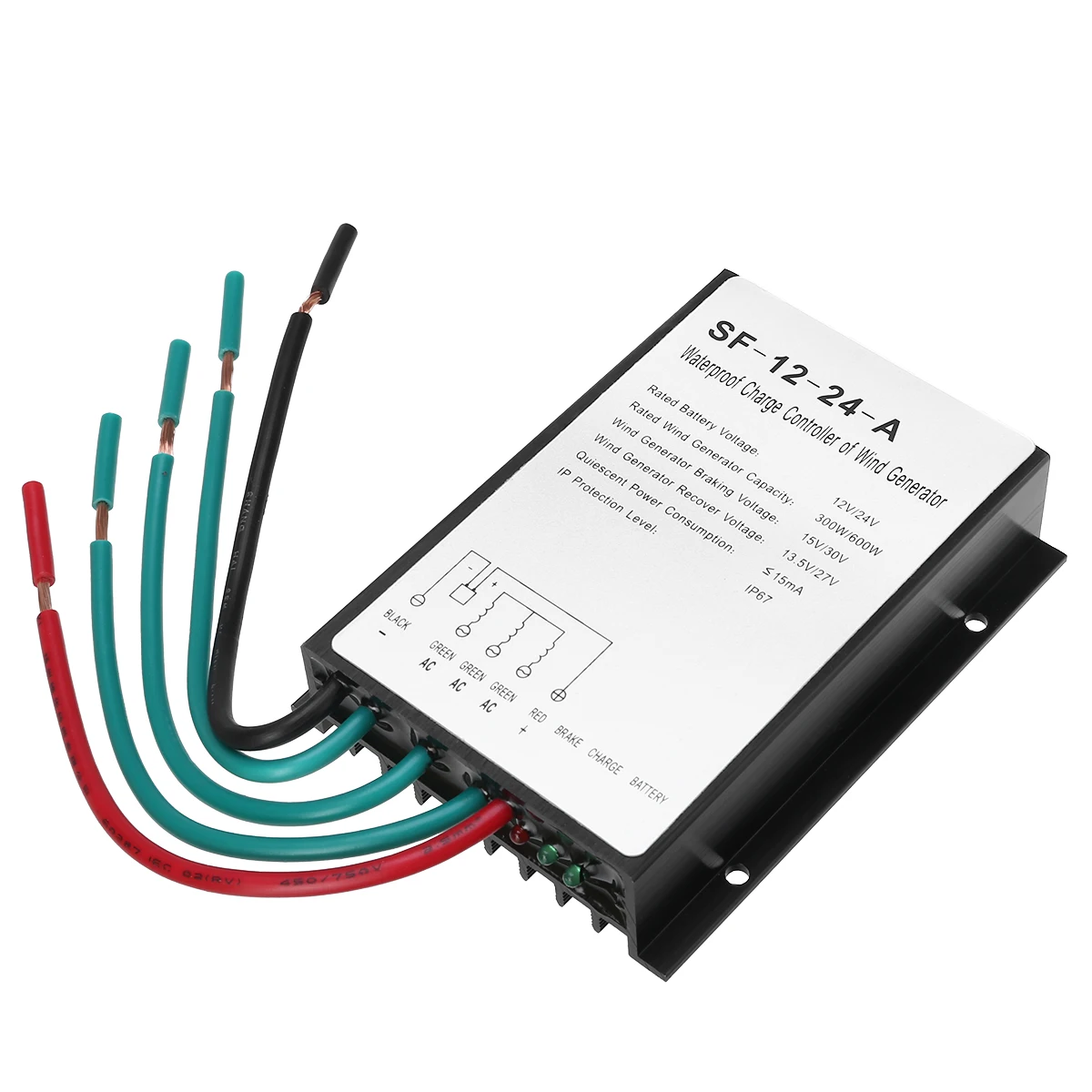 

1pcs 12V/24V 600W Waterproof Wind Turbine Generator Charge Controller Charger Regulator Wind Controller