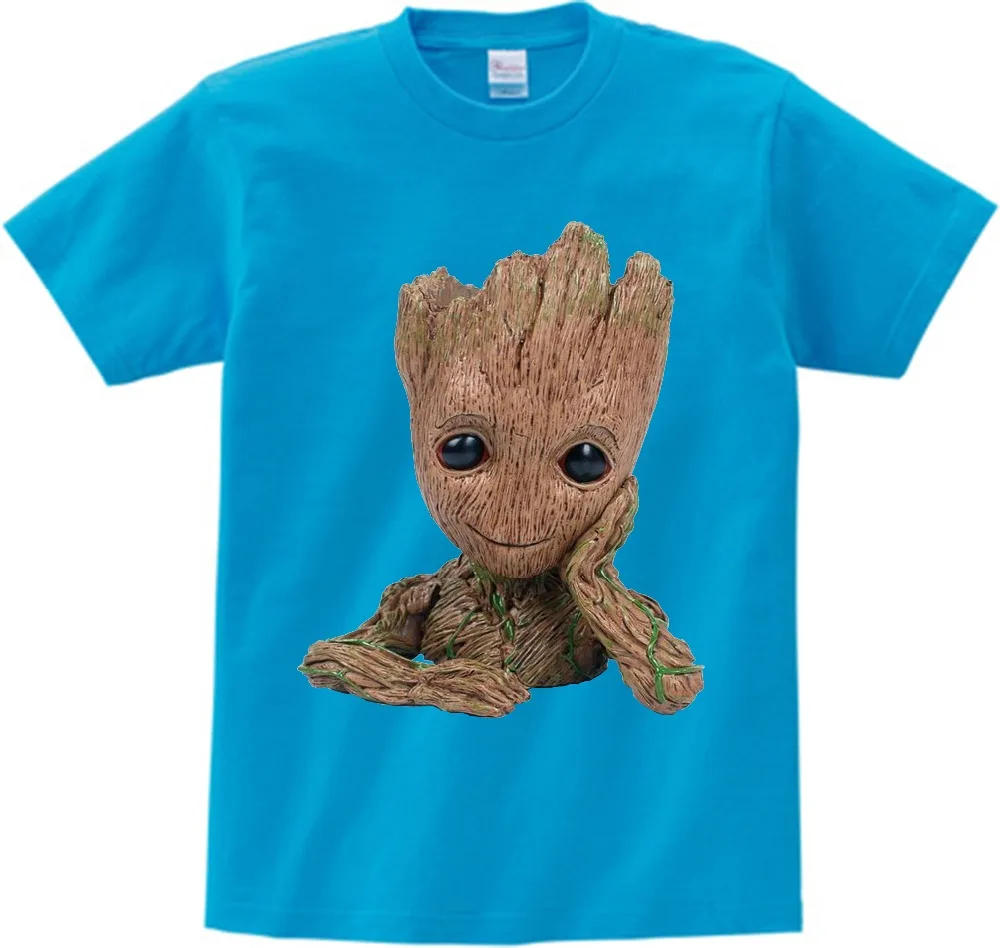 Футболка с забавным принтом «I AM GROOT» Детская одежда футболка летние футболки, модная одежда летняя одежда для маленьких мальчиков и девочек летние топы NN