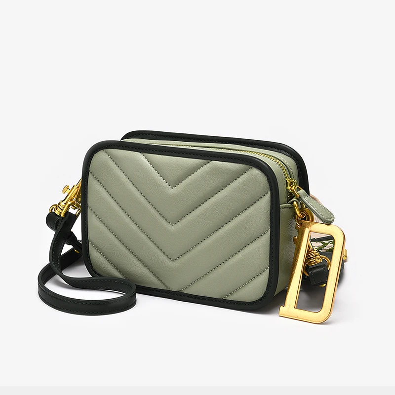 

AOEO Genuine Leather Bags Women Sheepskin Handbags Ladies High Quality Crossbody Bag For Girls Black Flap Shoulder Bag Female