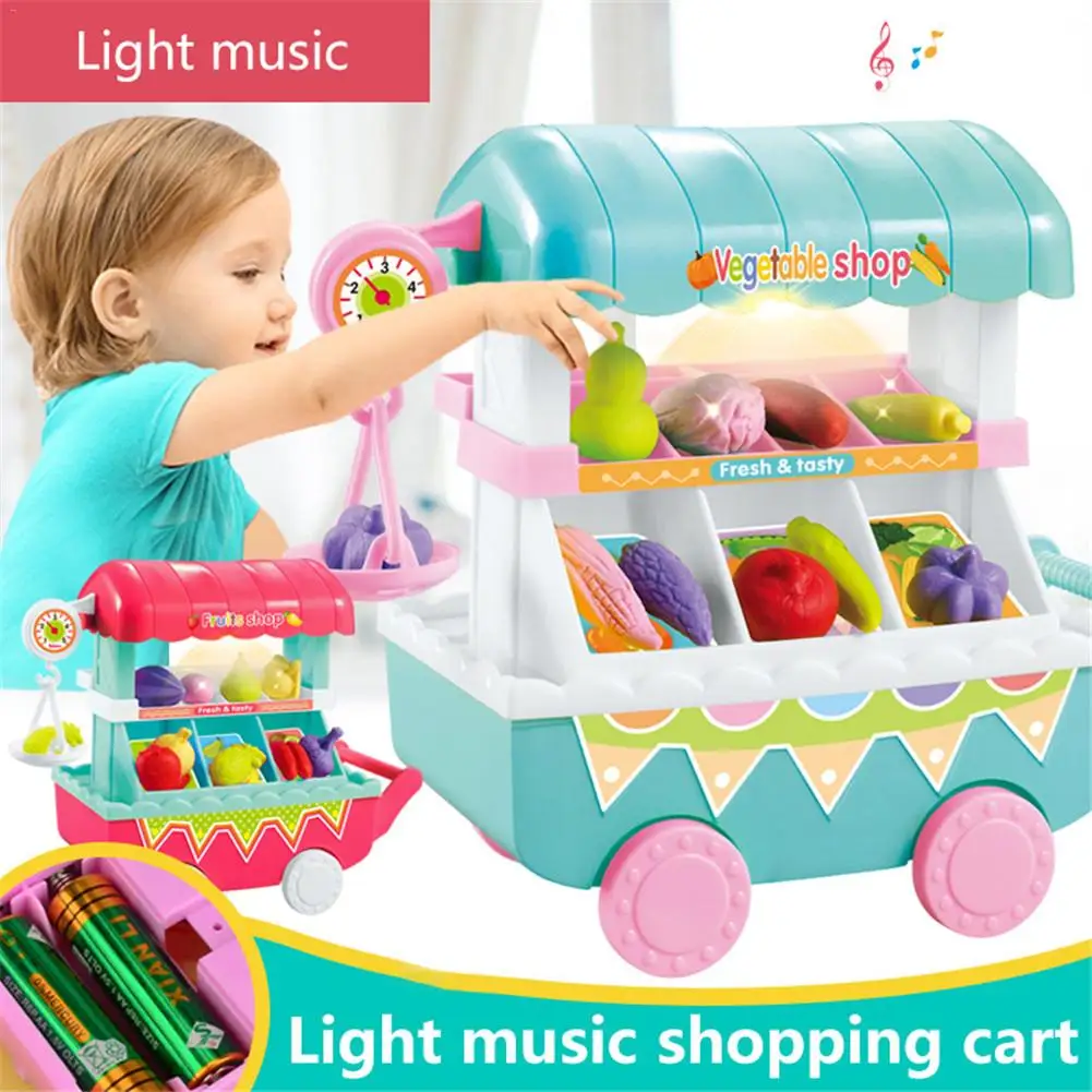 Тележка для мороженого ролевые игры десерт для еды игрушечная тележка с освещением музыки для детей пластиковые модели автомобиля