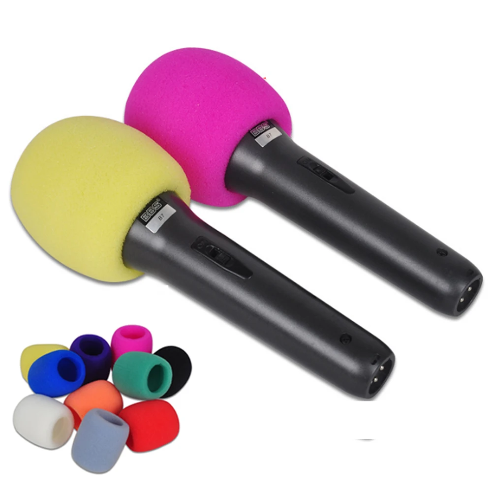 10 PC Colorful Handheld Stage Microphone Windscreen Foam Mic Cover