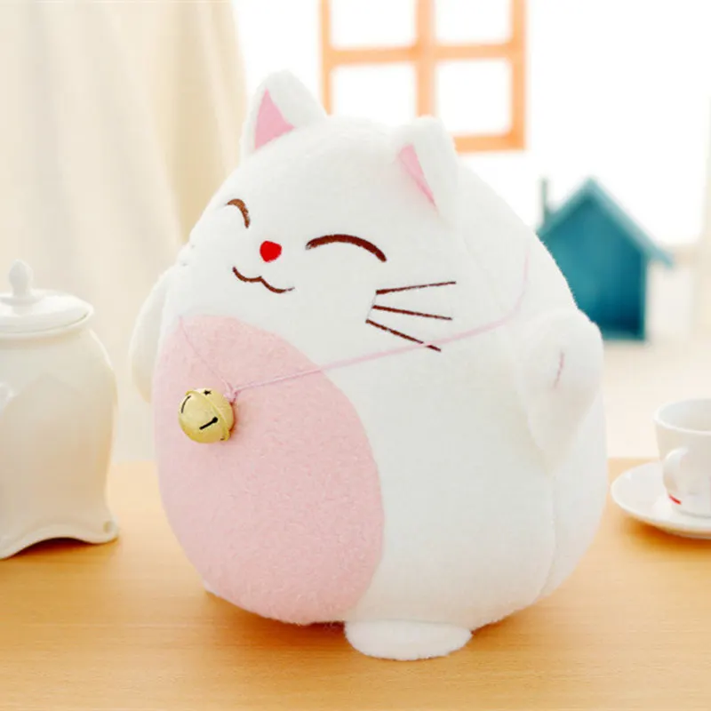1pc 18cm Kawaii Fortune Cat Plush Toys Stuffed Lucky Cat Panda With Bamboo Bag Plush Animals Doll Toys Car Decoration Gifts