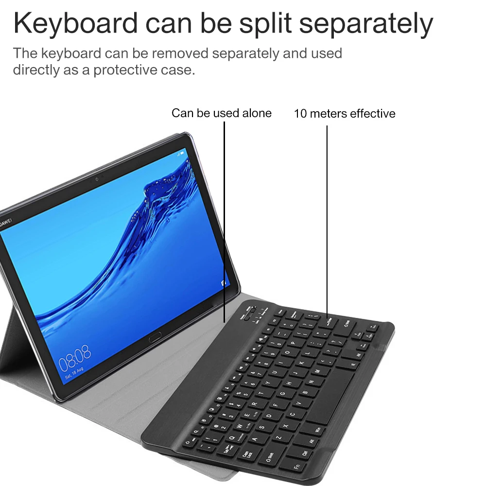  Bluetooth Keyboard Case for Huawei Mediapad M5 Lite 10 10.1 BAH2-W09/L09/W19 Case Keyboard for Huaw