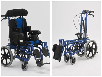 

wholesale child Aluminum folding wheelchair for children with cerebral palsy lying FS958 with seat bedsore Handicapped Scooters