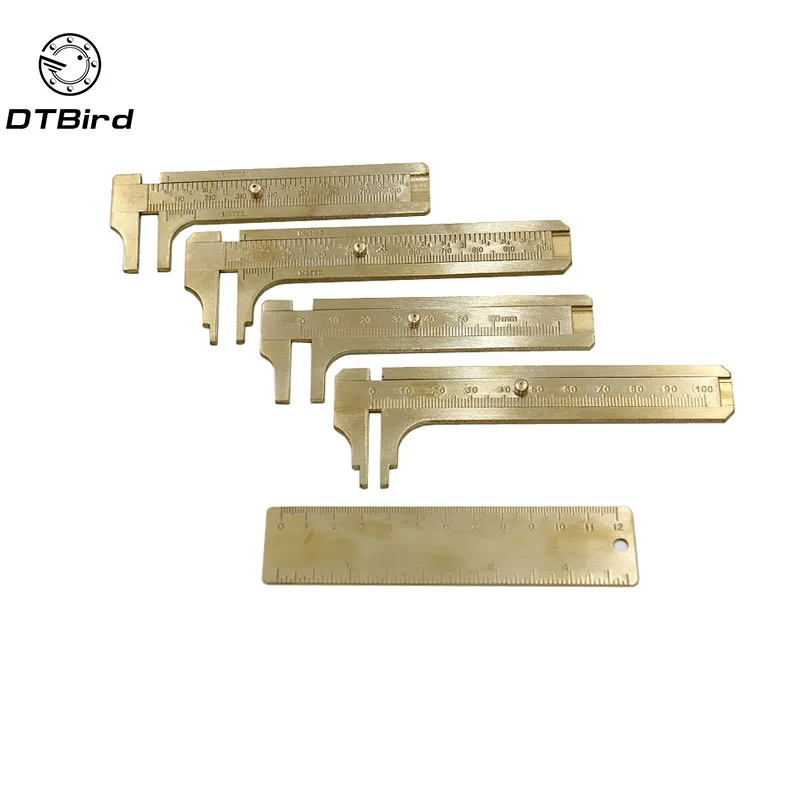 Measurement Tool Pocket 80mm Mini Solid Brass Sliding Gauge Double