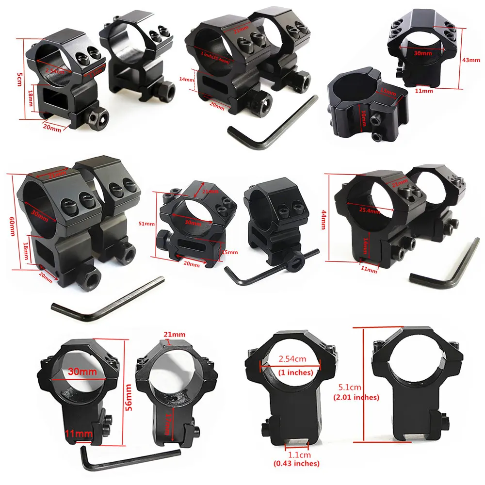 30mm / 25.4mm scope Mount Ring 11mm / 20mm Dovetail Rail High / Low