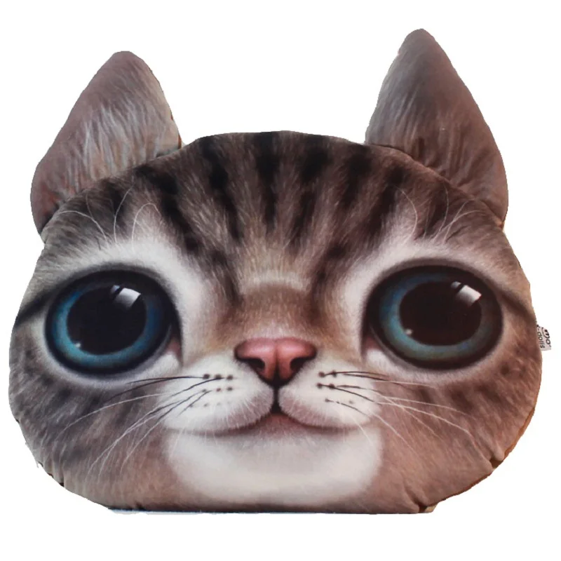 3d cute animal cat emoji office car nap pillow cushion sofa personlaity 3d cat printed cute animal emoji car cushion decorative cartoon pillows plush toys