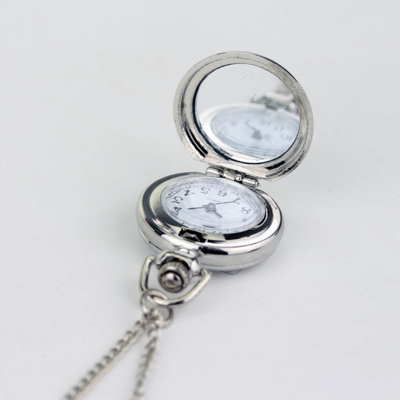 Alice in Wonderland Theme Silver Quartz Pocket Watches Vintage Rabbit Fob Watches Women Children Necklace New 5