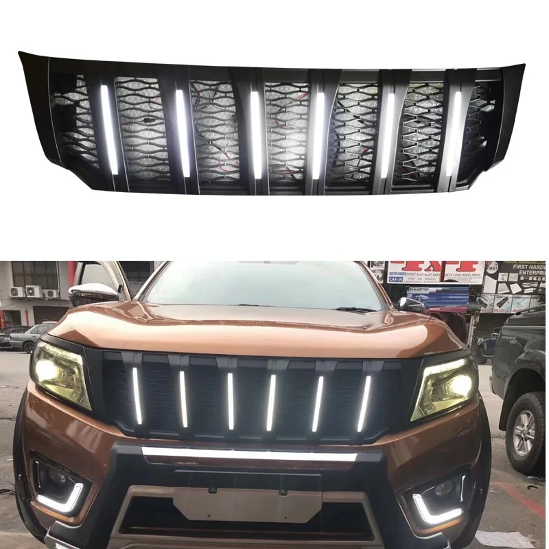 

MODIFIED FRONT RACING GRILLE GRILLS ABS BUMPER MESH MASK TRIMS COVER FIT FOR NISSAN NAVARA NP300 D23 2015-2018 GRILL PICKUP CAR