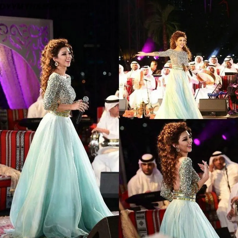 Evening Gowns 2018 Robe De Soiree Abito da sera Formal Gown Evening Tulle Avondjurk Vestidos Beaded Party Formal Dress Crystals_