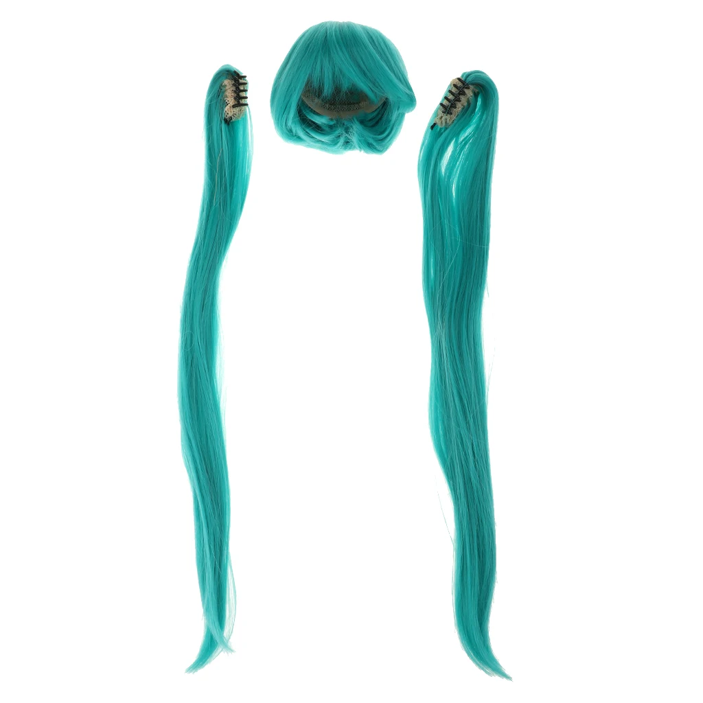 1/3 BJD кукла парик синтетического волокна конский хвост прямые волосы не линять парик для 60 см Ночная кукла Лолита Accs Green
