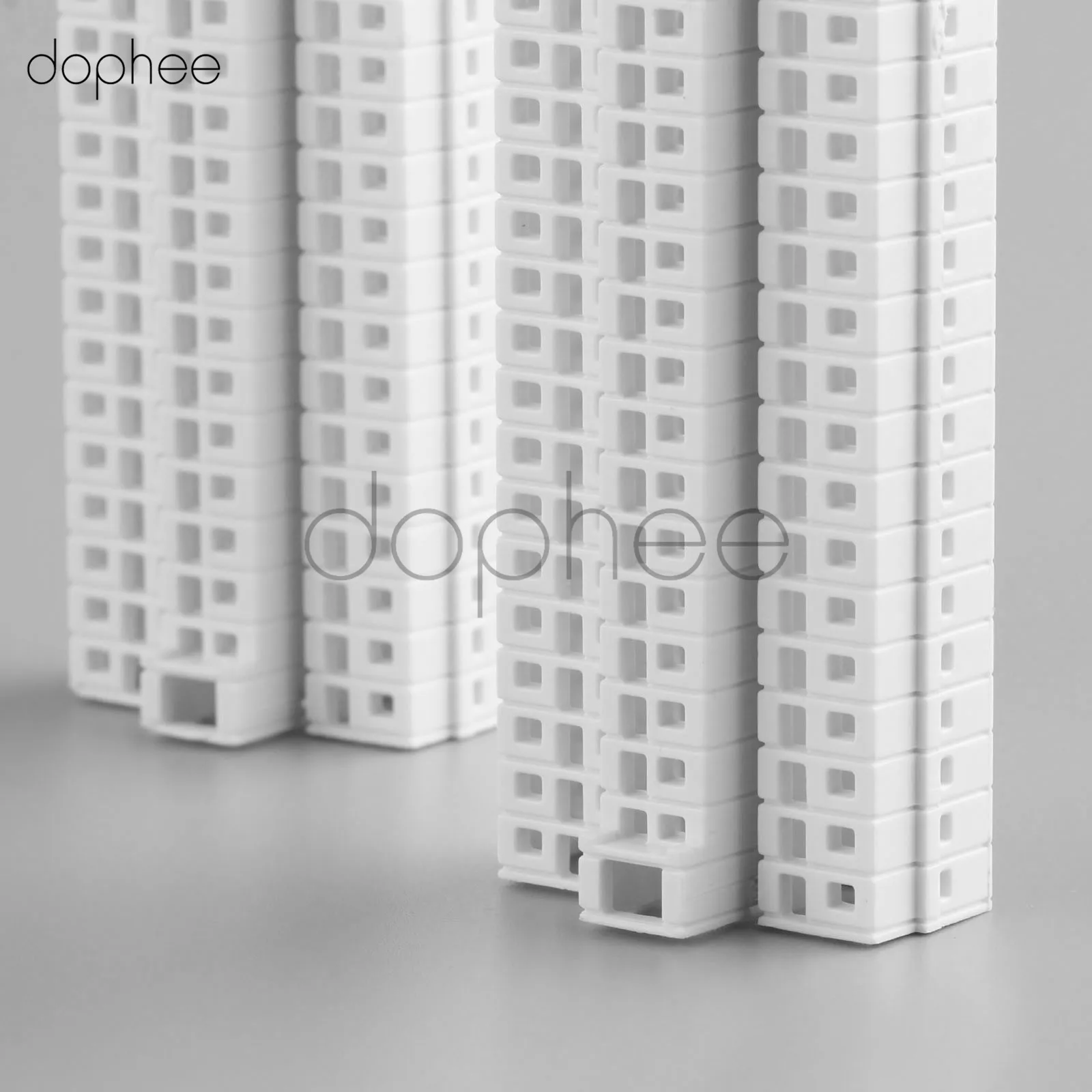 Dophee 5 шт. белый пластик 1: 500 высокая модель здания архитектурное Строительство DIY 3D