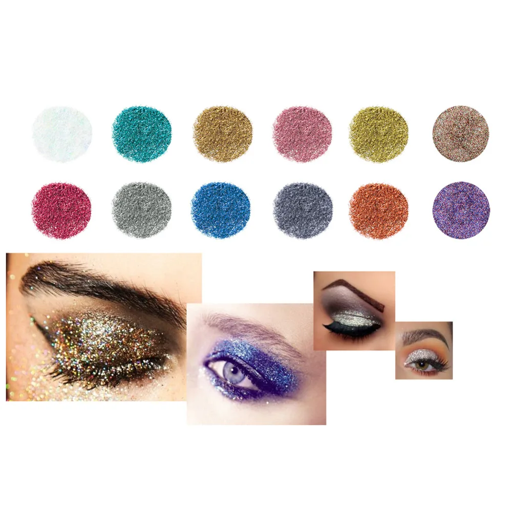Buy Hot Sale 12PCS/SET Glitter Eyeshadow Waterproof