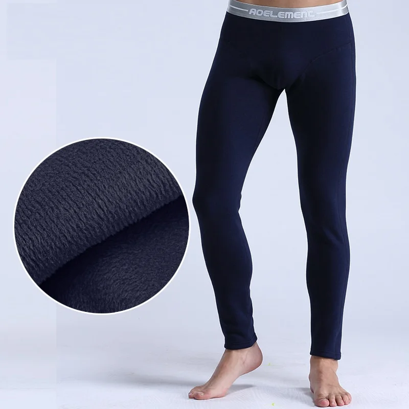 

Mens warm pants for winter thermal underwear Long Johns thick Fleece Leggings
