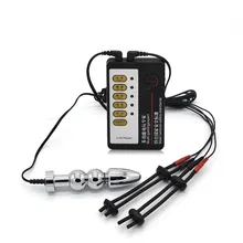 Electric Shock Metal Anal Butt Plug Prostate Massager Plunger Penis Rings Stimulate Medical Themed Toys Electro Sex Toys For Him