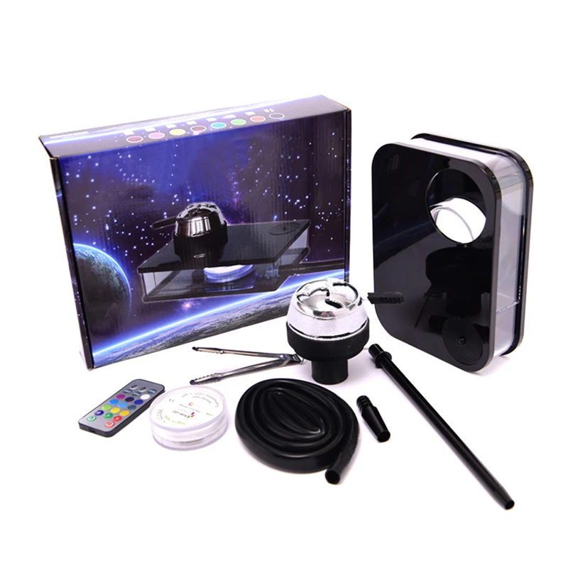 Arab Hookah Set With Led Lamp Portable Square Box Acrylic Fashion
