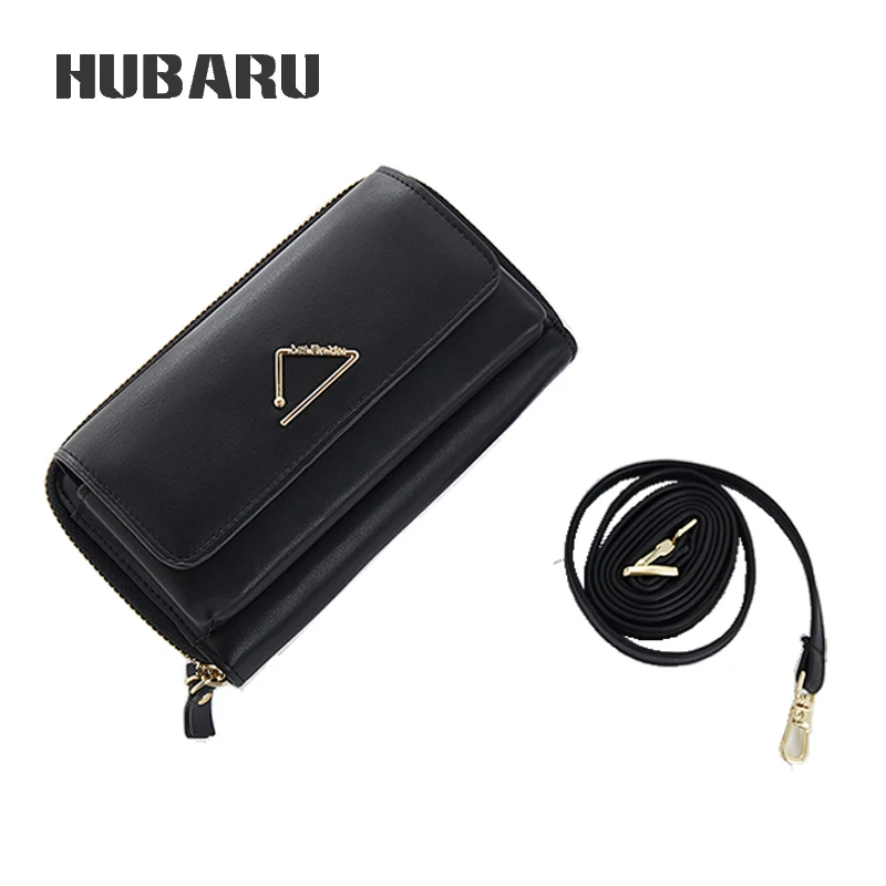 

HUBARU Women's Shoulder Bag Fashion Crossbody Female Simple Portable Purse MultiFunction Triangle Metal Decorated Mini Messenger