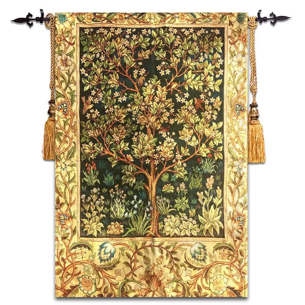 90x60 см Belgium William Morris WorksTree of Life домашний текстиль Jacauard тканевый гобелен для