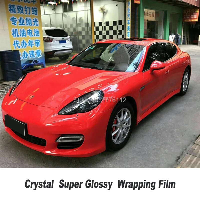 

Highest quality series crystal racing Glossy Vinyl Wrapping film With Air Bubble Free Vehicle Wrapping Foil Germany White glue