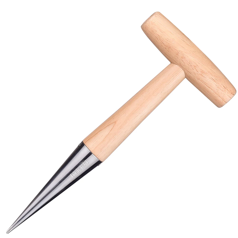 

Stainless Steel Cultivation Hole Punch Garden Sow Dibber Durable Outdoor Loosen Soil Plant Seed Accessory Practical Wood Handle