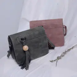 Мода 2017 небольшой лоскут Сумка Для женщин Карамельный цвет кисточкой скраб Курьерские сумки женские сумки лоскут Для женщин сумка Bolsa feminina