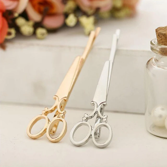1pc Super Cute Creative Scissors Hair Pins Lovely Clips 1pc Super Cute Creative Scissors Hair Pins Lovely Clips Made By Designer Gold And