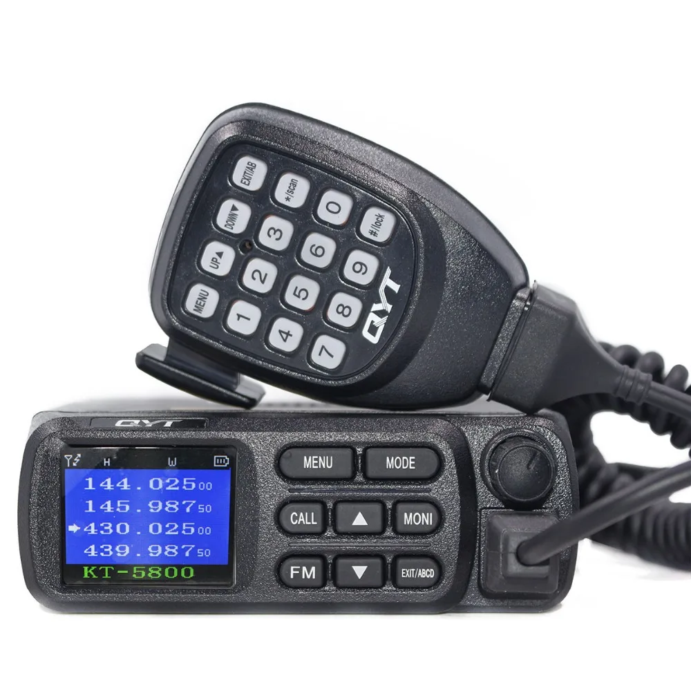 QYT KT-5800 12/24V Dual Band Quad в режиме ожидания Цвет Экран 25W VHF UHF ANI с металлическим ремешком регулируемой длины DTMF мини автомобиль Ham Радио Quad Band мобильный трансивер для грузовиков