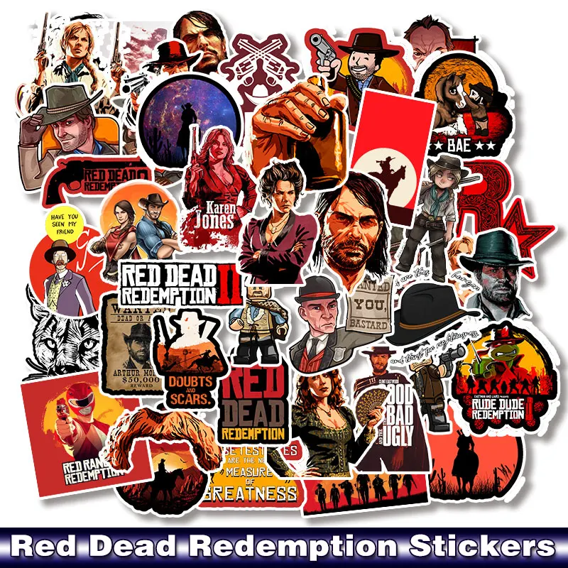 50 шт./упак. Игра Red Dead redembation наклейки водонепроницаемые на мобильный телефон