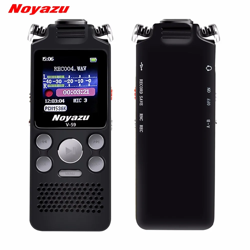 

NOYAZU Original V59 Fast Charging 8GB/560hrs Recording Digital Voice Recorder Noise Reduction Dictaphone Mp3 Player A-B Repeat