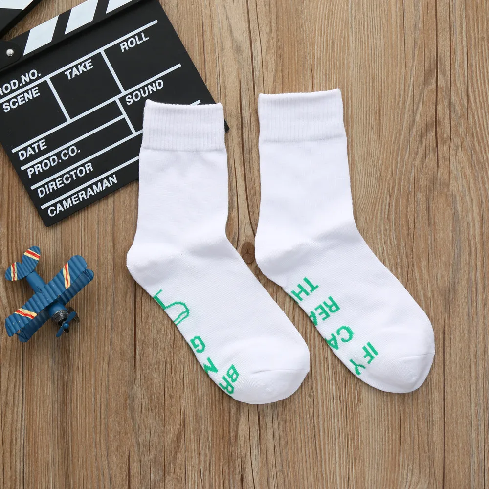 Для женщин Для мужчин белые носки сетки письмо печати с коротким Bring Me Джин смешные носки Harajuku Sox Dorpshipping