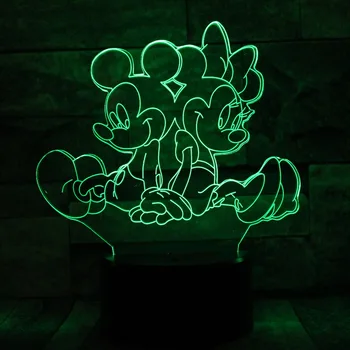 

Cartoon Cute Mickey Mouse 3D illusion Night Light Touch LED USB Table Lamp Birthday Christmas Gift for Child Kids Home Decor