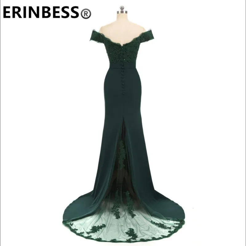 ERINBESS Robe De Soiree Mermaid Navy Blue Long Prom Dresses Party Elegant Vestido De Festa Long Evening Gown 2019