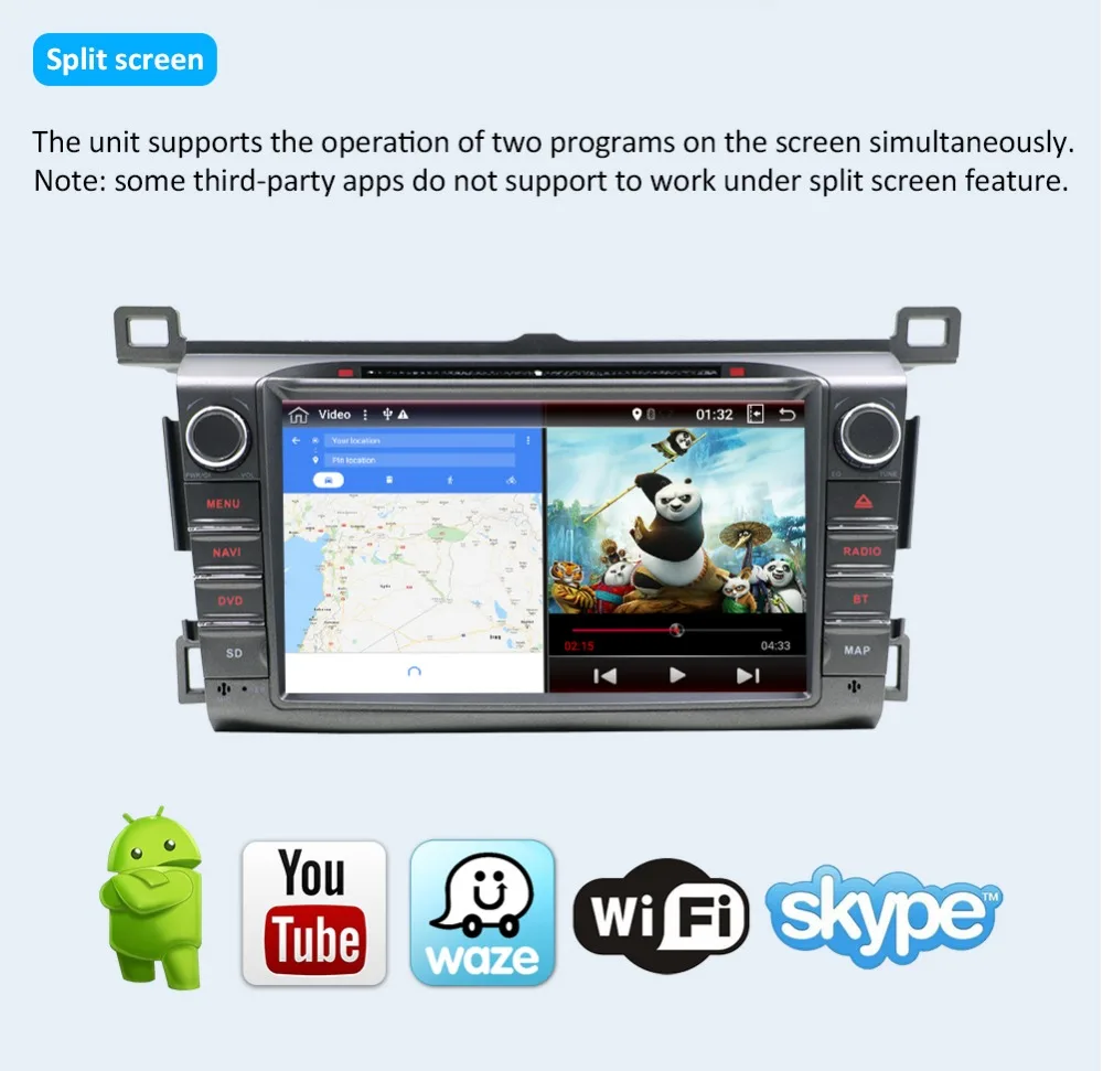 Sale Octa core Android 8.1 2 din car dvd For RAV4 2013 2014 2015 with WiFi 3/4G RDS USB Bluetooth auto-radio car gps navigation 12