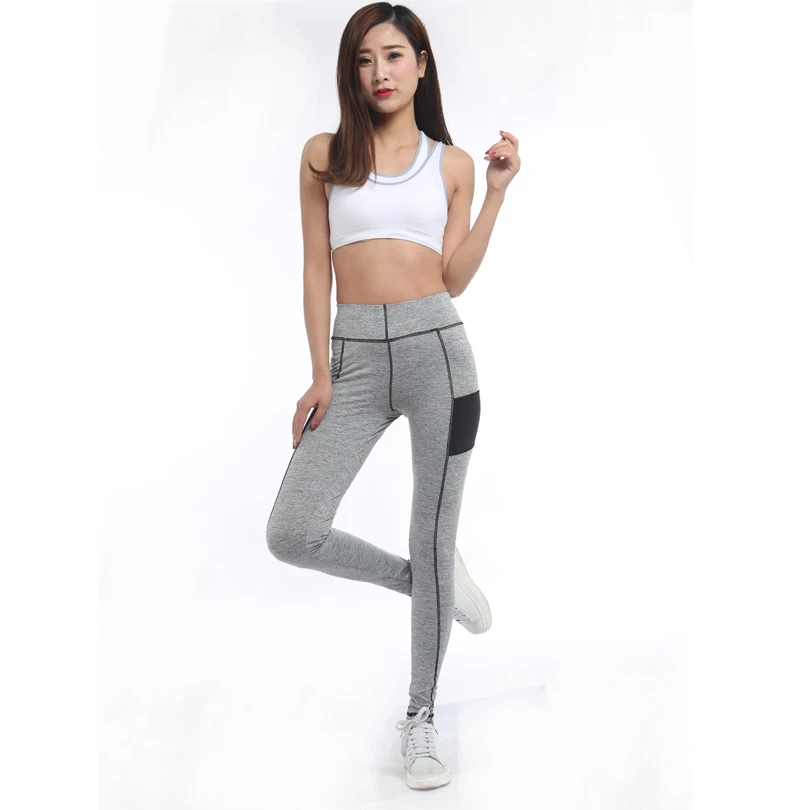 

Ladies High Waist Gym Activewear Fitness legging light grey Running Sport pant 1203