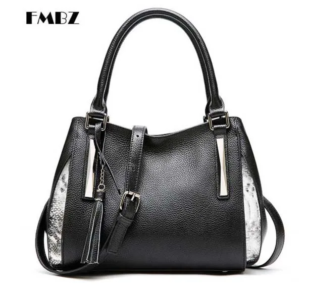 

2018 new top layer cowhide women handbag Leather fringed woman shoulder bag Genuine leather ladies messenger bag free shipping
