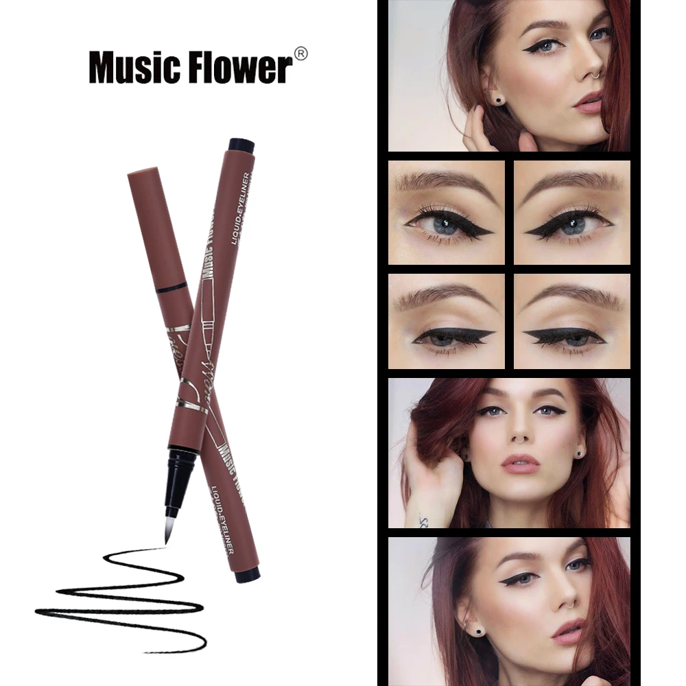 Бренд Music Flower черная жидкая подводка для глаз карандаш пресс мягкий наконечник
