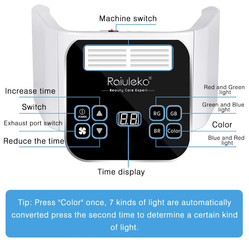  7 Colors PDF Led Light Therapy LED Mask Skin Rejuvenation Photon Spa Acne Remover Anti-Wrinkle Whit - 33045390117