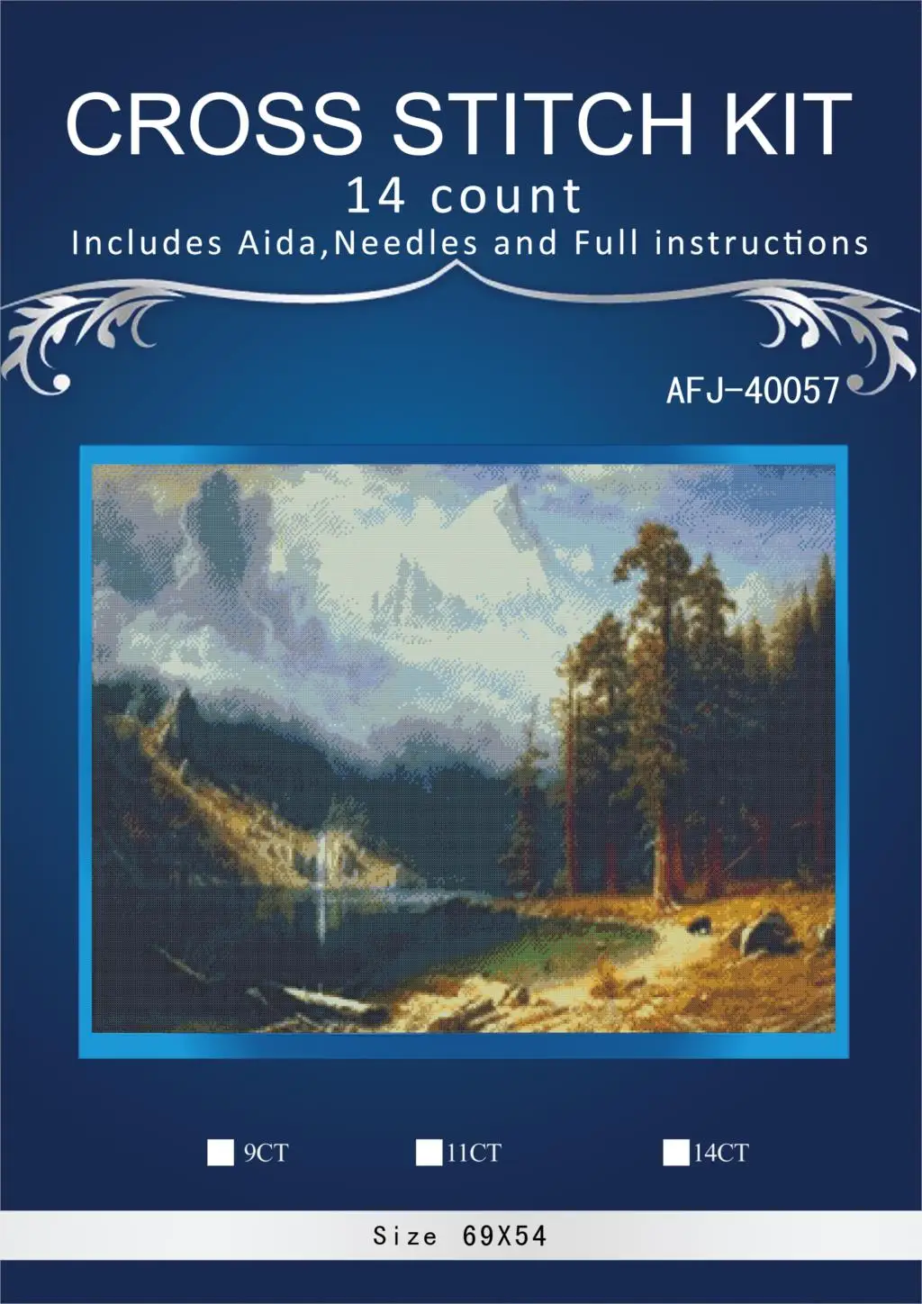 

oneroom Cloud and mist in the mountains Embroidery Crafts Needlework 14CT Unprinted Arts Cross Stitch Kits DMC DIY Quality