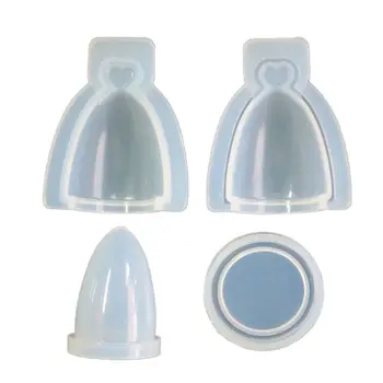 

4 Pcs/Set Silicone Mold Glass Cover Mirror Epoxy Resin DIY Jewelry Making Tools Hollow Cake Decoration Earrings Pendant Necklace