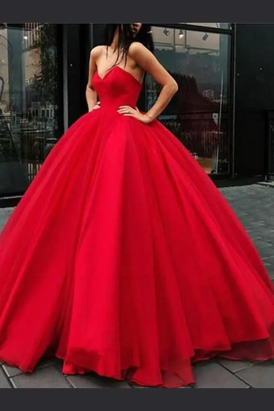 Простое милое платье Vestidos De Graduacion Tull Vestido Formatura, бальное платье, длинное вечернее платье для выпускного вечера Robe De Soiree - Цвет: Красный