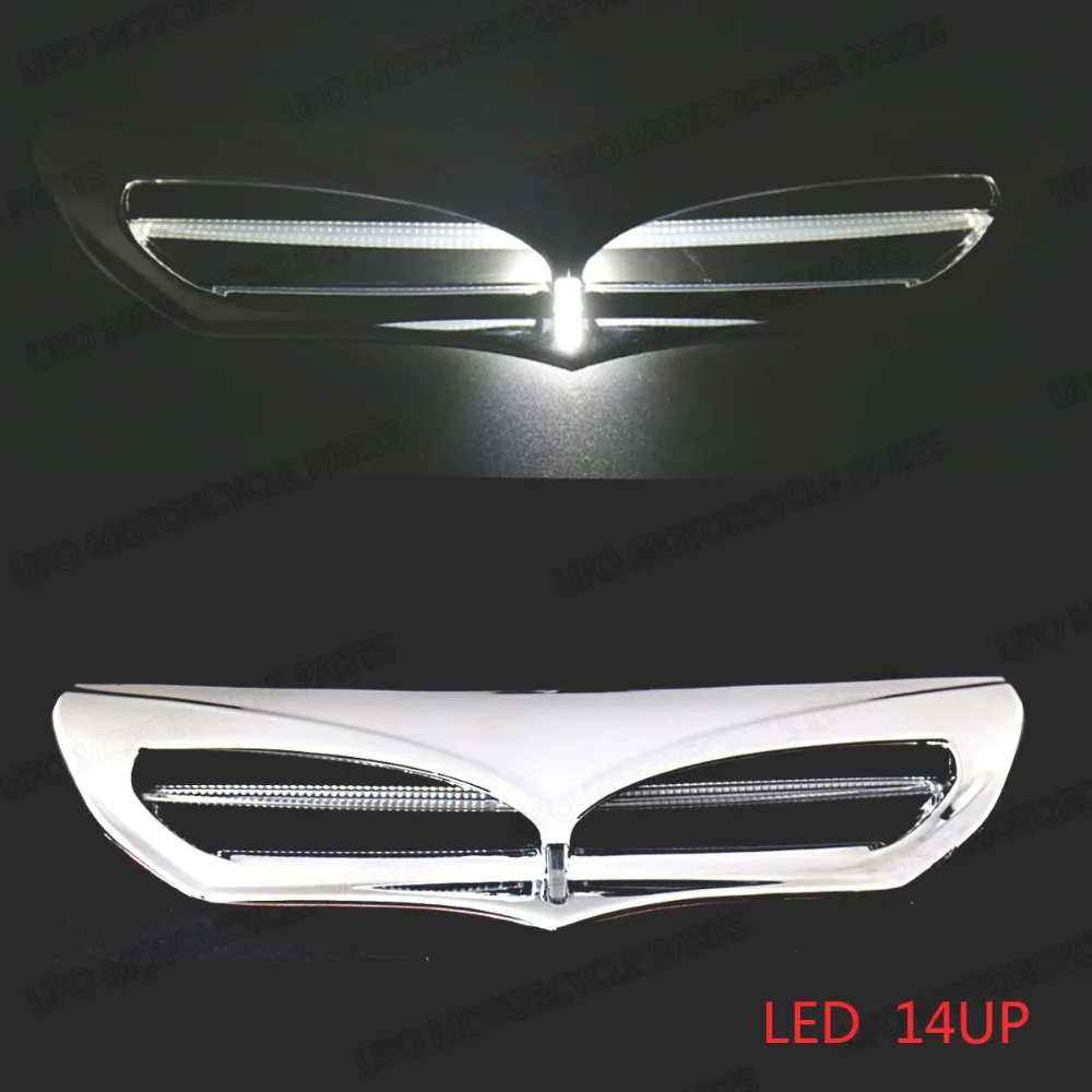 

Chrome Batwing Fairing LED Lighted Vent Accent For Harley FLH/T Road King 14 15 16