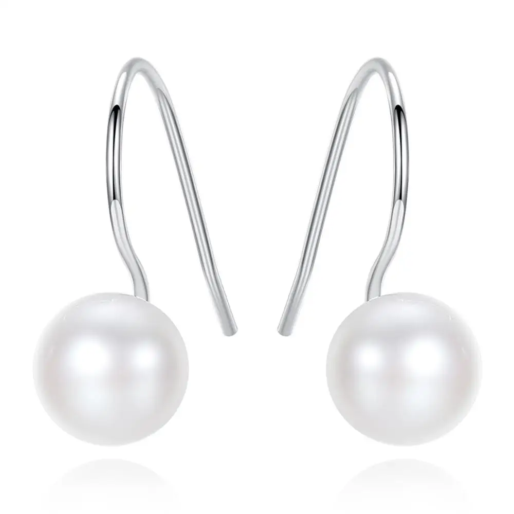 

Hot Sale 925 Sterling Silver White&Yellow Pearl Drop Earrings for Women New Arrival S925 3 Color Pearls wedding Dangle Earrings