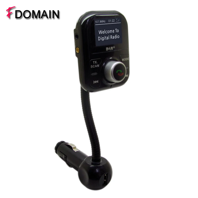 

FDOMAIN Car DAB plus radio adapter receiver antenna tuner auto DAB bluetooth hands free car kit FM transmitter A2dp MP3 player