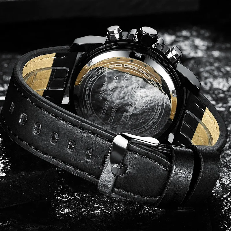 Роскошные GIMTO бренд Для мужчин спортивные часы Dual Time двойной ход t светодиодный