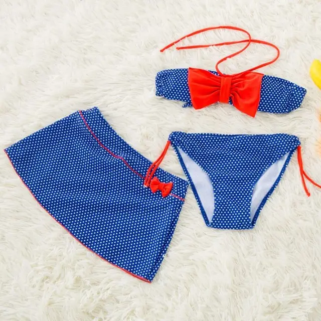 2018 Polka Dog Girl Halter Bikini Set Swimwear Children Swimsuit Swim