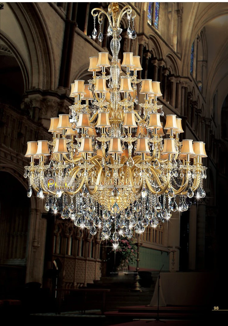 

European Luxury Crystal Chandelier Light Penthouse Staircase Chandelier Villa Chandelier Lighting 47 Lights Free shipping