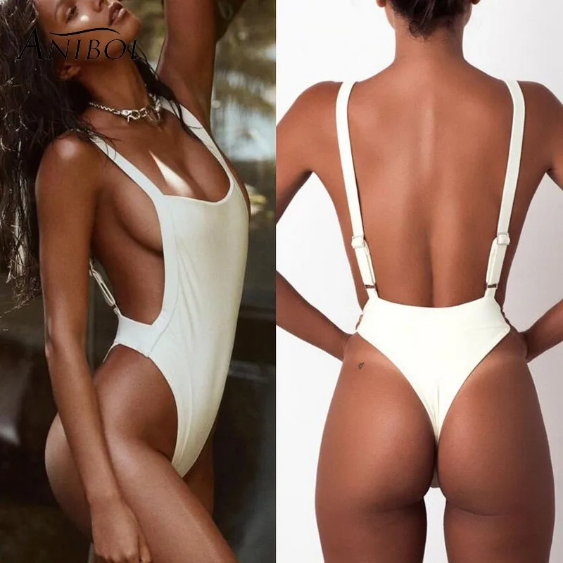 Anibol Sexy Backless One piece Women Swimsuit 2017 High Cut Brazilian