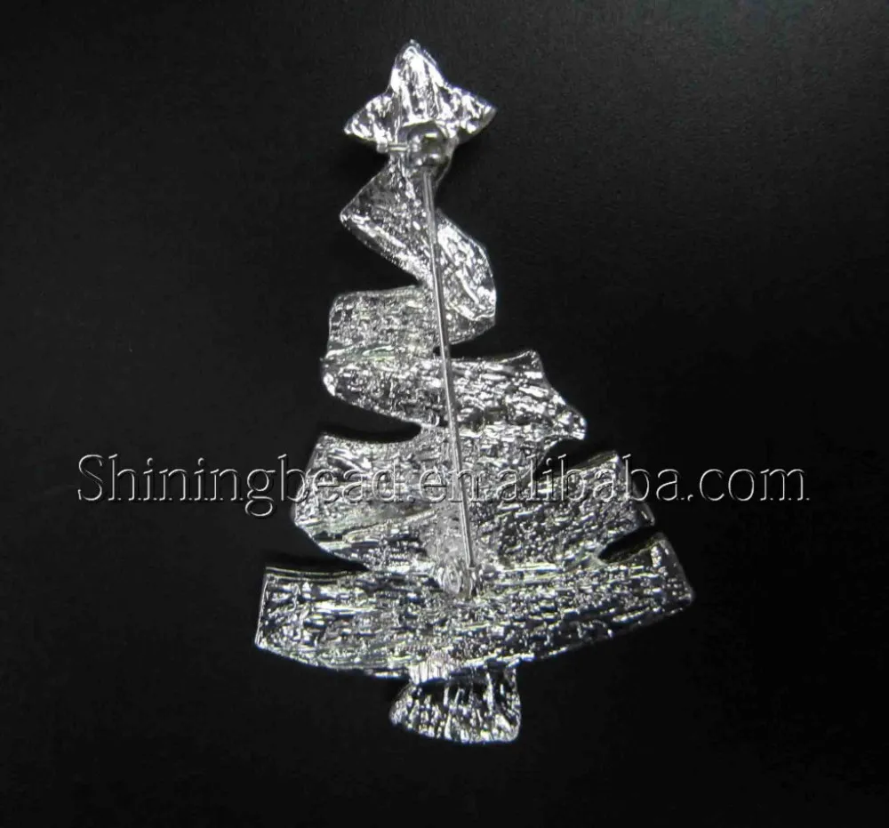 Блестящая прозрачная Брошь со стразами в виде рождественской елки,, веселая Рождественская брошь в виде дерева со звездой
