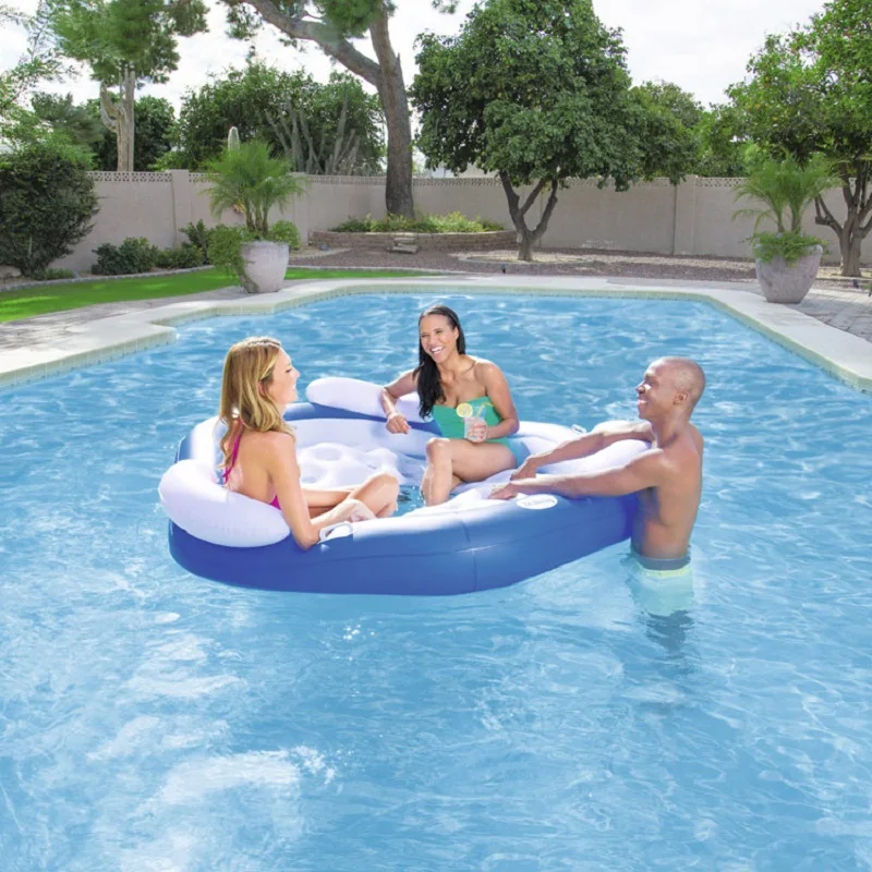 new Inflatable Air Mattress Swimming Sea Bed floats inflatable island raft pool party toys accessory for adults children